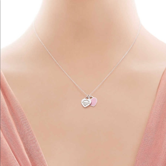 Tiffany mini double heart necklace